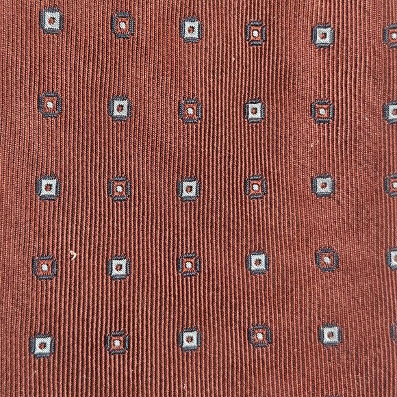 Jos A Bank Mens Silk Tie Executive Collection Brown Geometric Pattern NWT - Picture 3 of 8